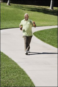 Walking briskly is healthy for your circulation and heart