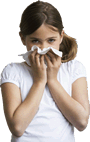 Picture of a young girl coughing