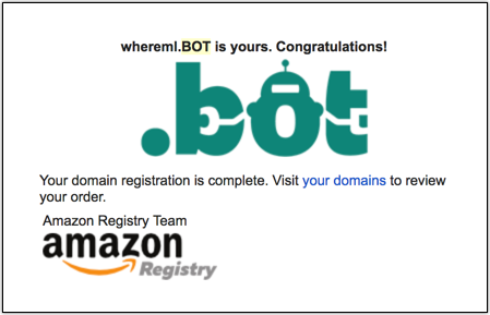 amazon.com is the registry of dot-bot domain names