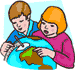 Image of two kids looking at a globe linking to the kids Geography page