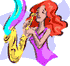 Image of woman playing a saxophone