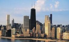 Chicago's beautiful skyline on the lake - The Windy City