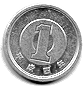 Japanese Yen Coin front of 1 Yen coin